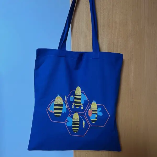 Saco abelhas azul